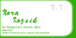 nora kozsik business card